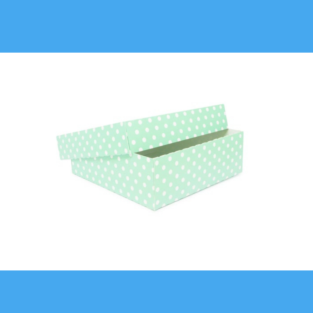 Two Pieces Box made with Material Reciclado -Mint Color o PolkaDot
